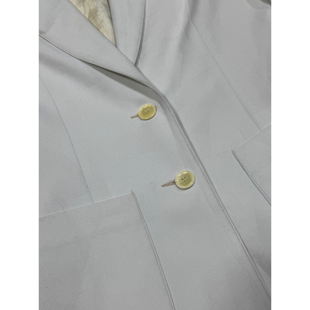 Vintage Levi Strauss & Co White Blazer Jacket Two Button Patch Pockets Womens M - Picture 16 of 16